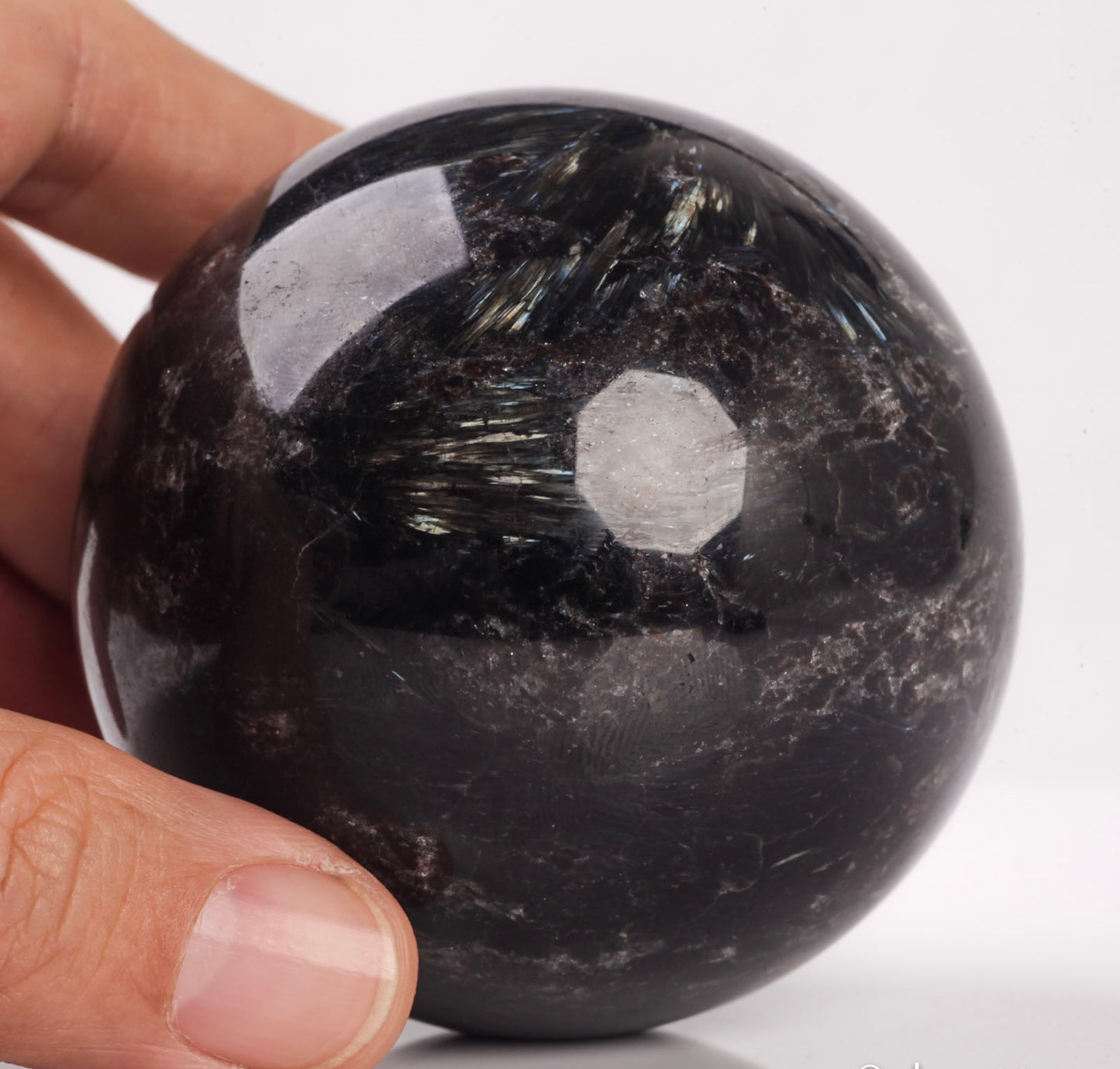 Natural Astrophyllite semiprecious gemstone crystal ball sphere