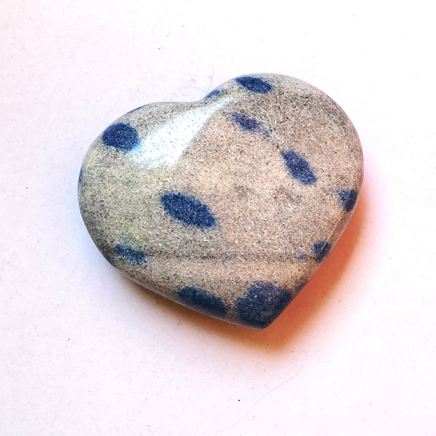 Natural Blue AZURITE in K2 JASPER heart Rare Find