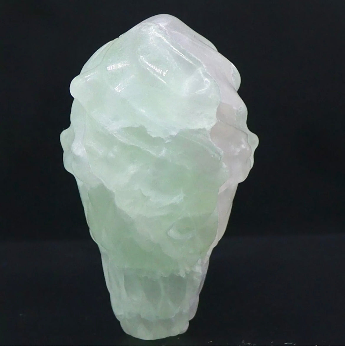 Natural Crystal Fluorite Ice Cream Cone Figurine