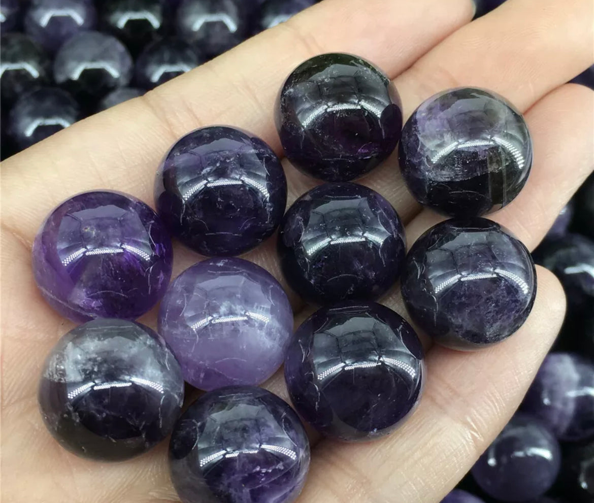 Semiprecious Genuine Amethyst gemstone Crystal mini-Sphere