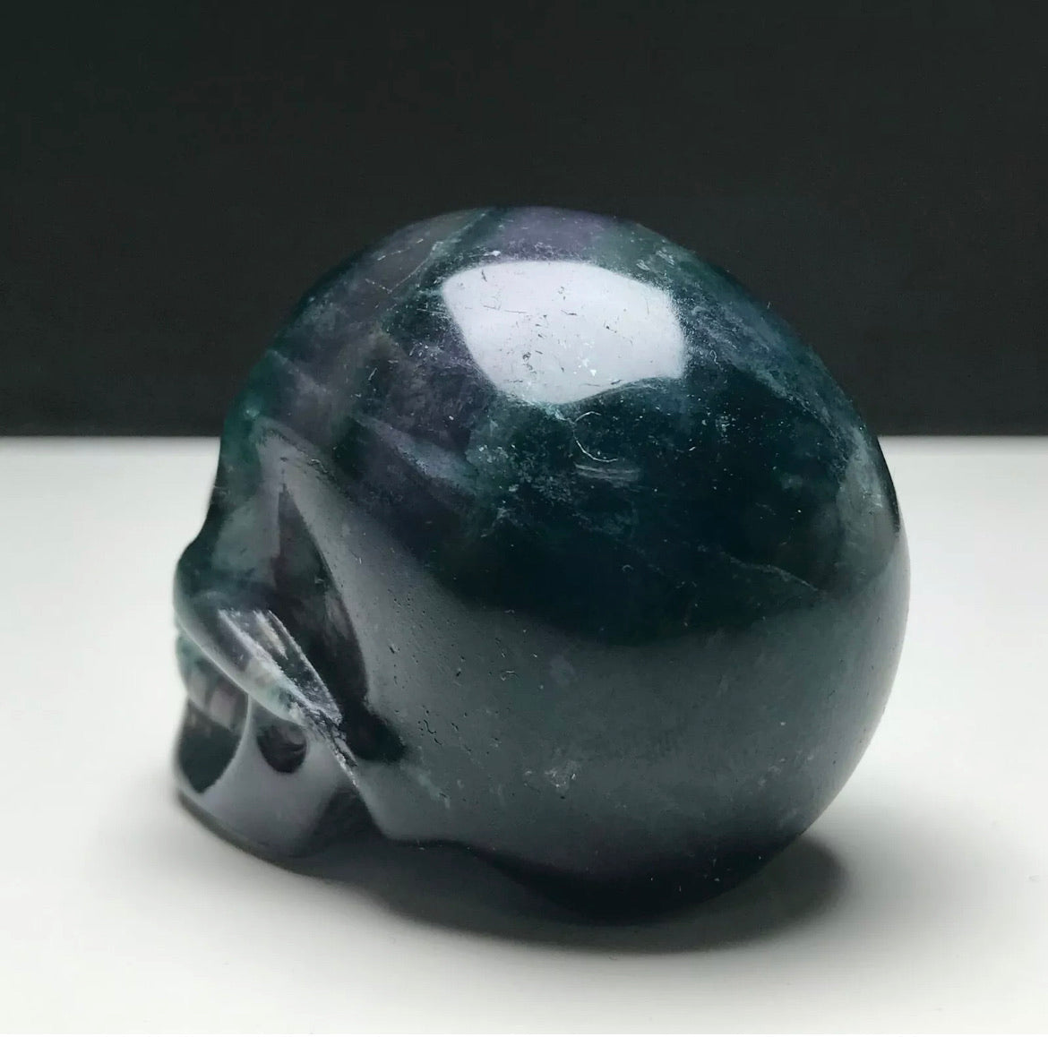 Fluorite gemstone carved Skull