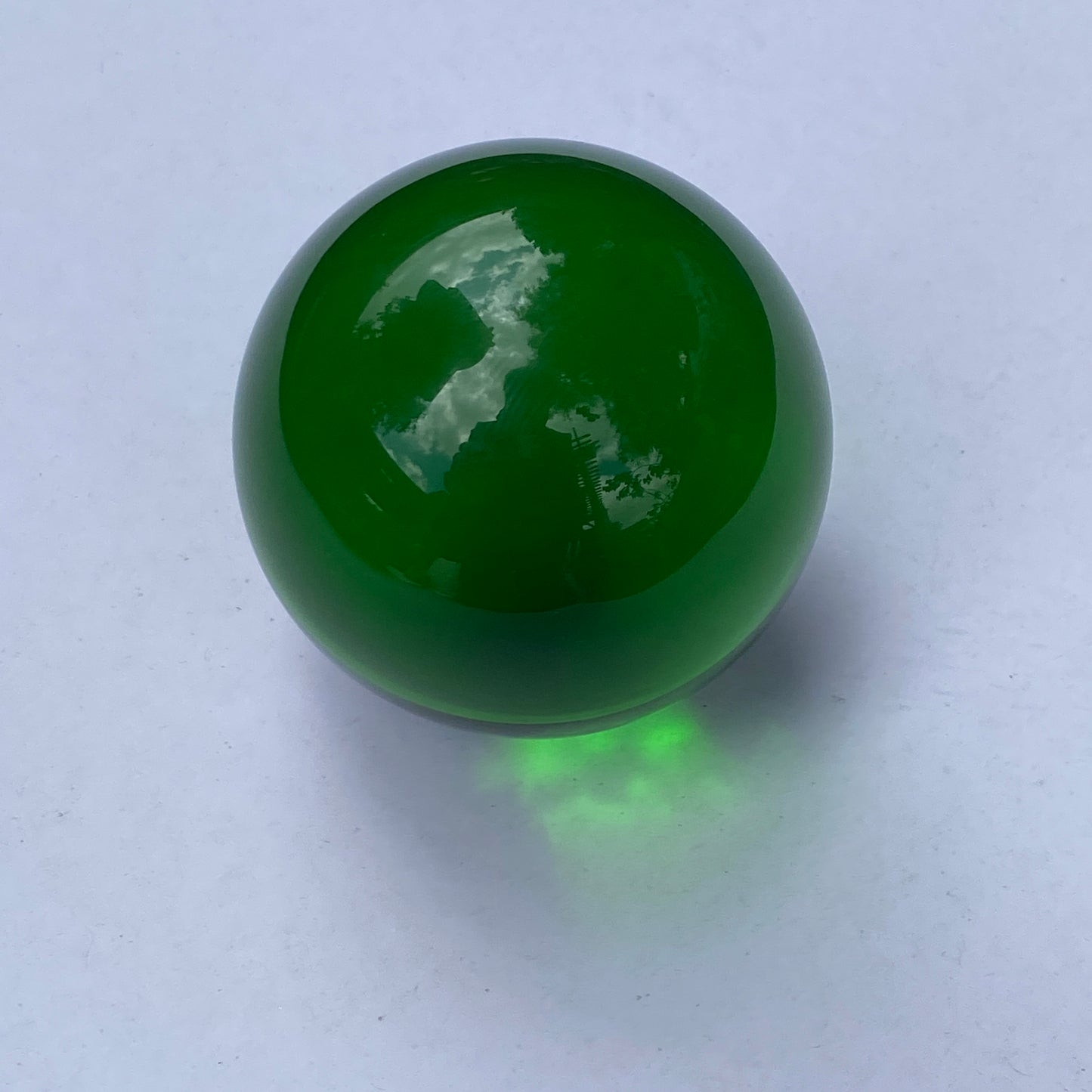 Green Obsidian gemstone sphere with stand