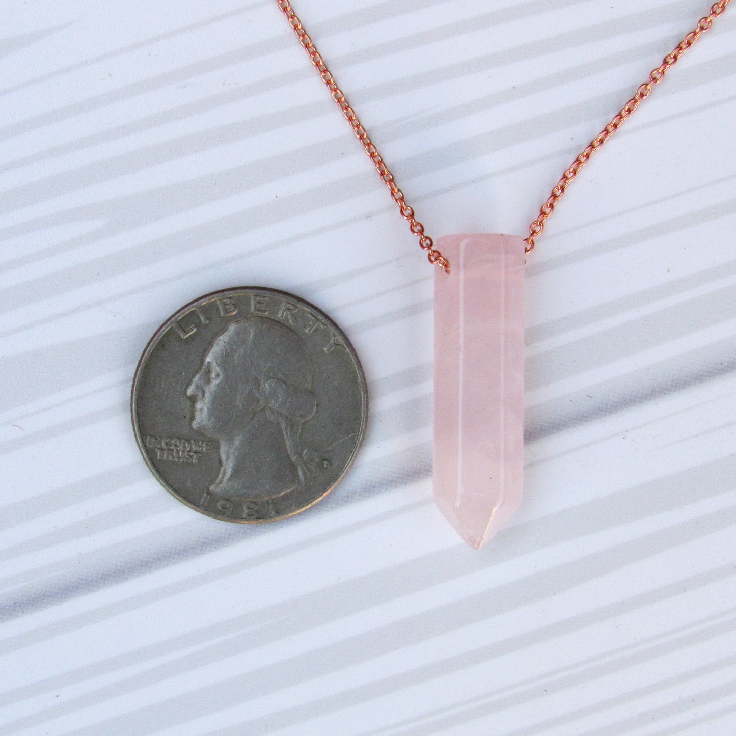 Rose Quartz Point Necklace