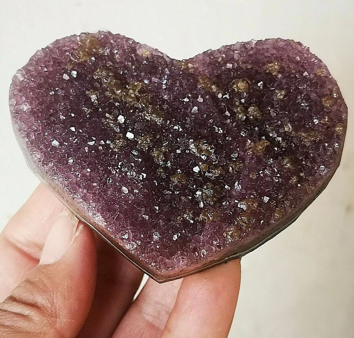 Uruguayan Amethyst Geode Clusters Heart Crystal 100% Natural