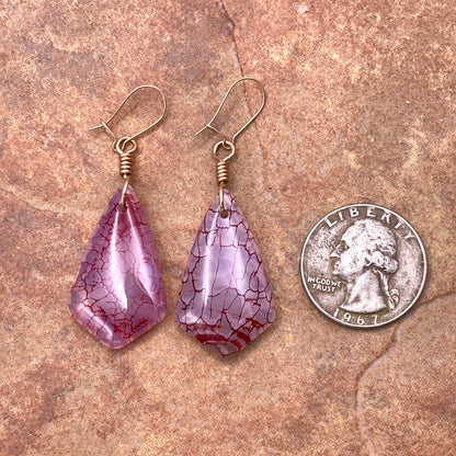 Red Dragon’s Vein Agate gemstone Earrings