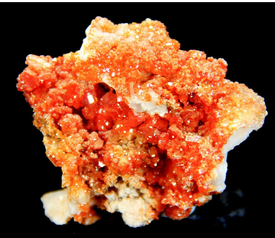 Superb Cherry Vanadinite Crystals on Matrix