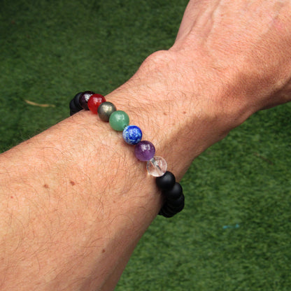 Men’s gemstone Chakra stretch Bracelet