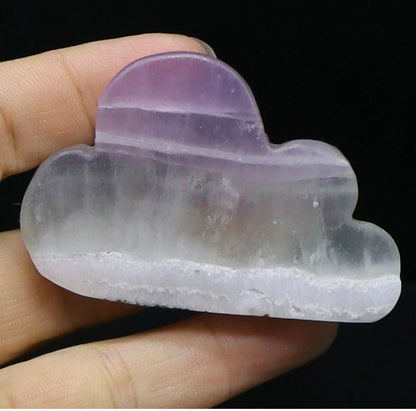 Natural Fluorite gemstone Carved Cloud