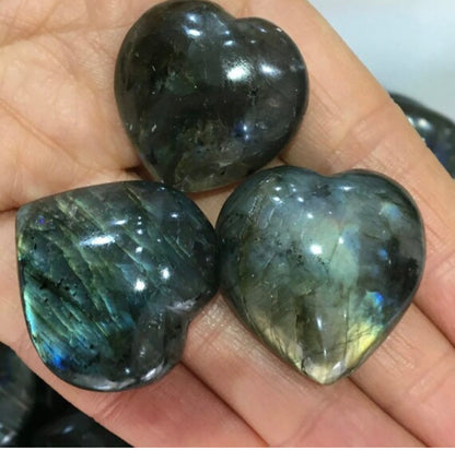 Labradorite Puffy Hearts