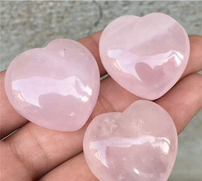 Natural Rose Quartz Hearts