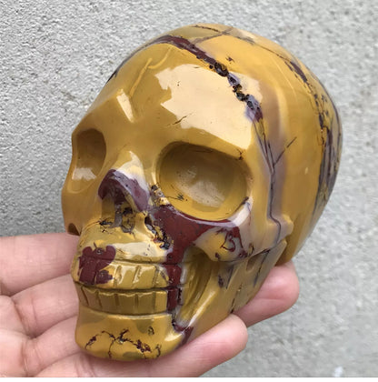 Natural Mookaite Jasper gemstone Carved Skull Crystal