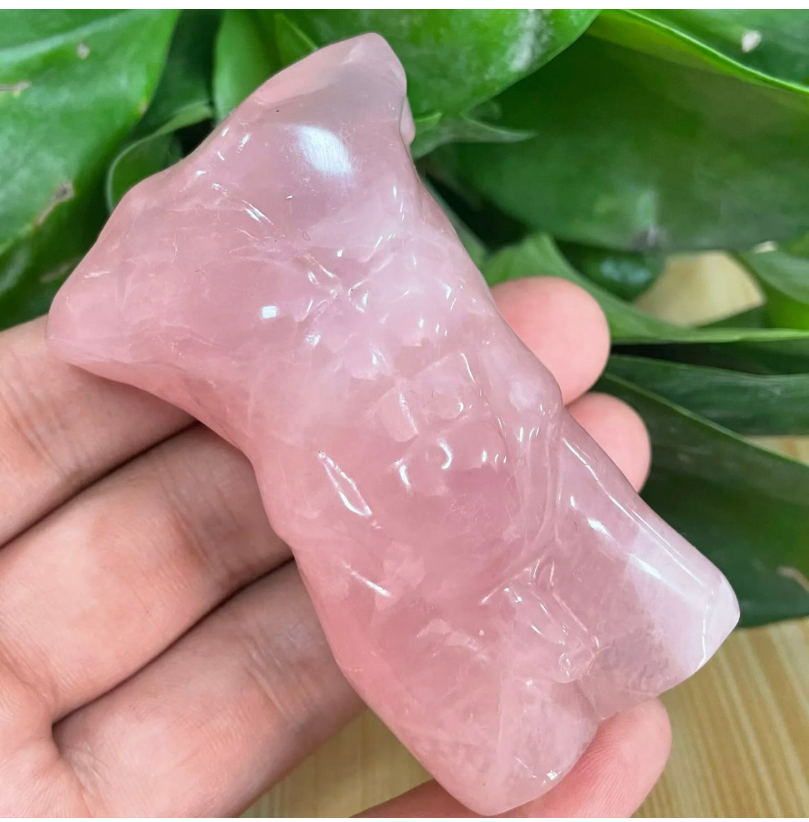 Genuine Natural pink rose quartz male model carved crystal