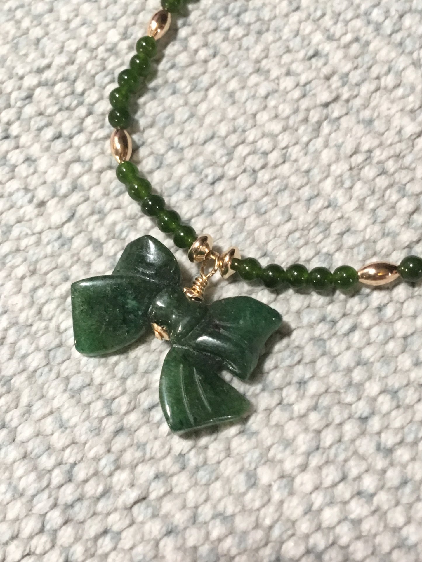 Women’s Jade nad Aventurine Bow Necklace