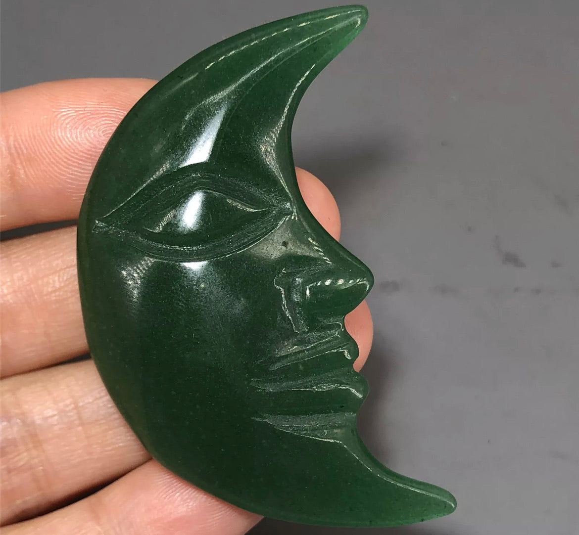 Natural Green Aventurine Crescent Moon