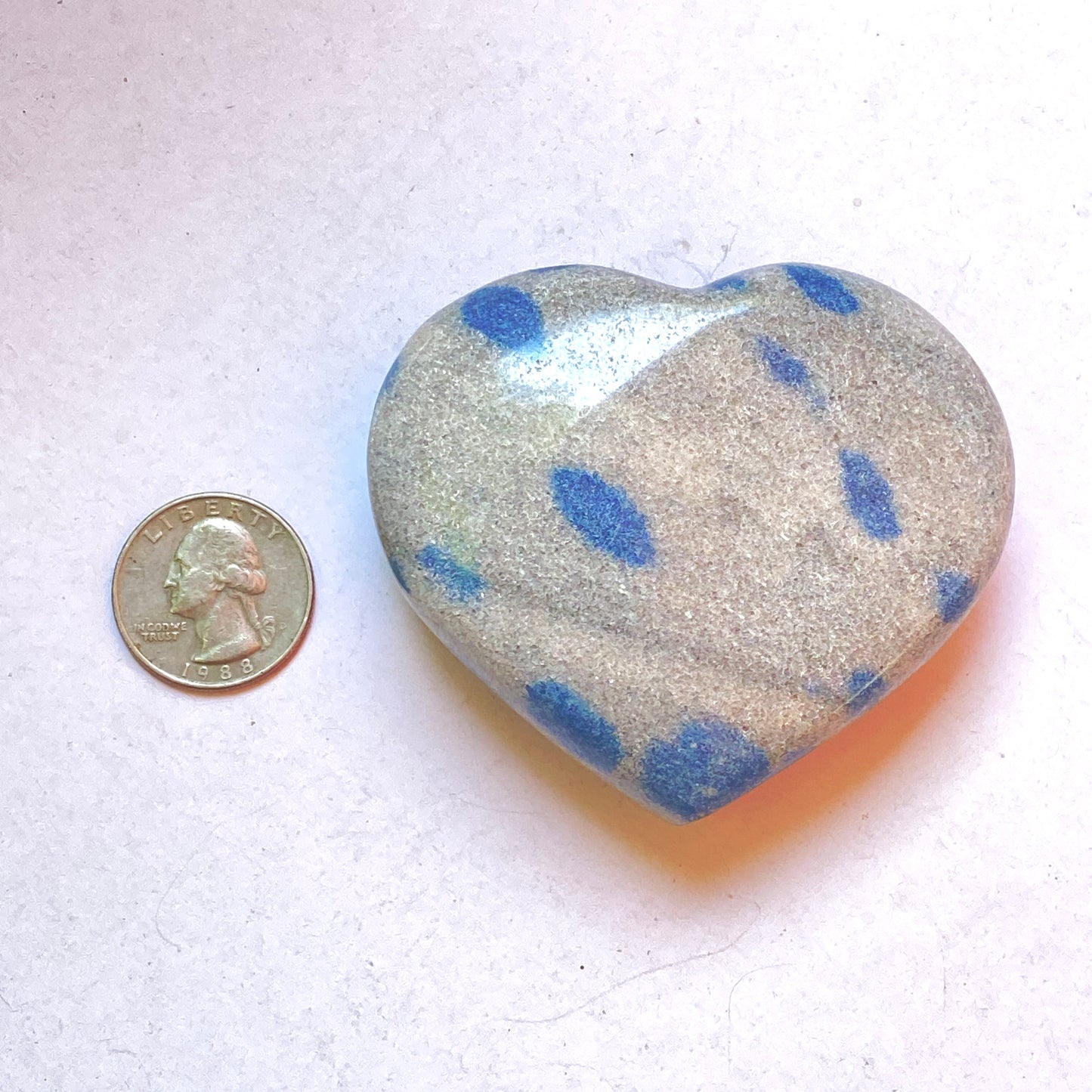 Natural Blue AZURITE in K2 JASPER heart Rare Find