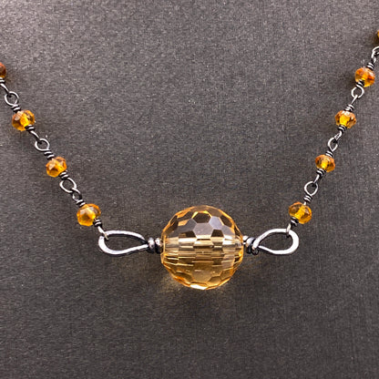 Citrine Gemstone chain Necklace