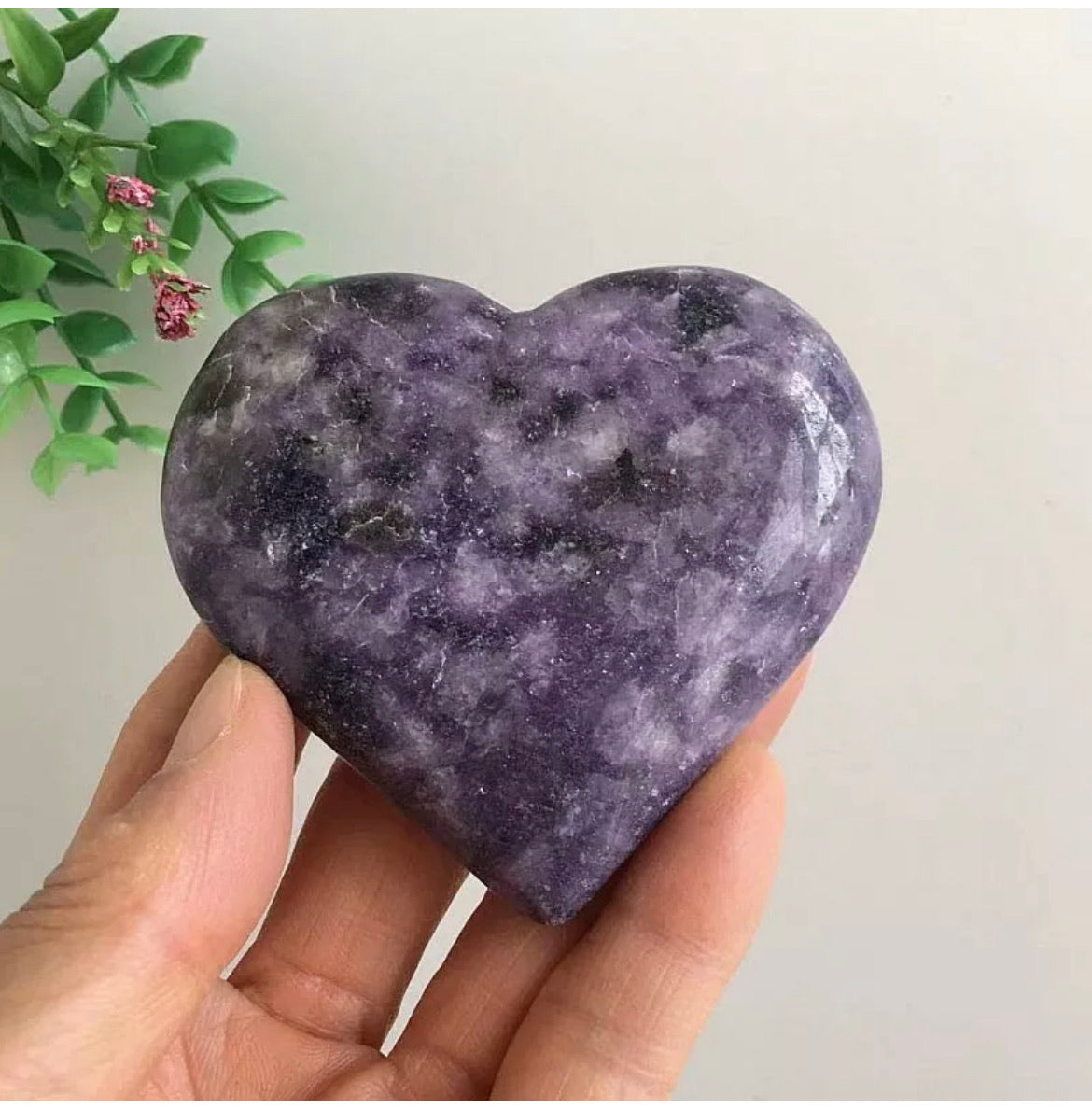 Purple Lepidolite Heart