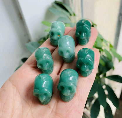 Natural Green Aventurine Mini Skull Crystal Figurine