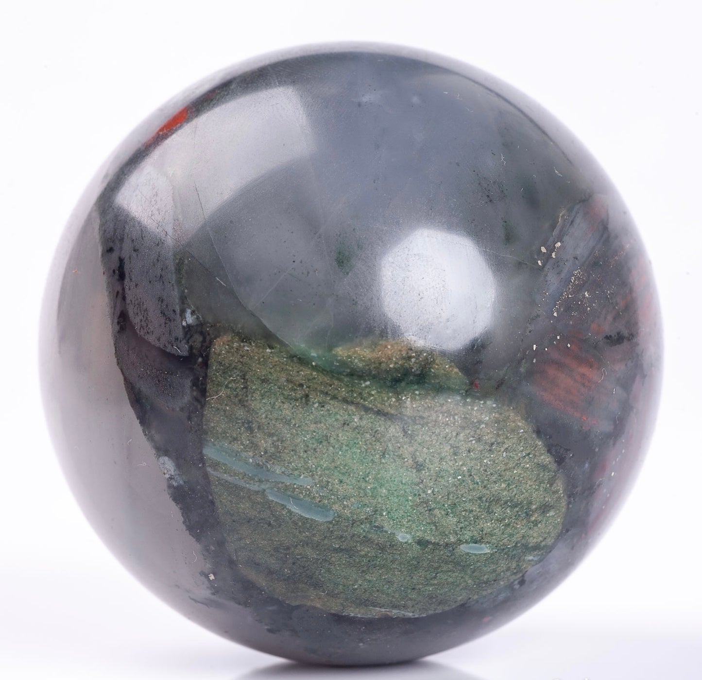 Natural Semiprecious Gemstone Crystal African Bloodstone Sphere