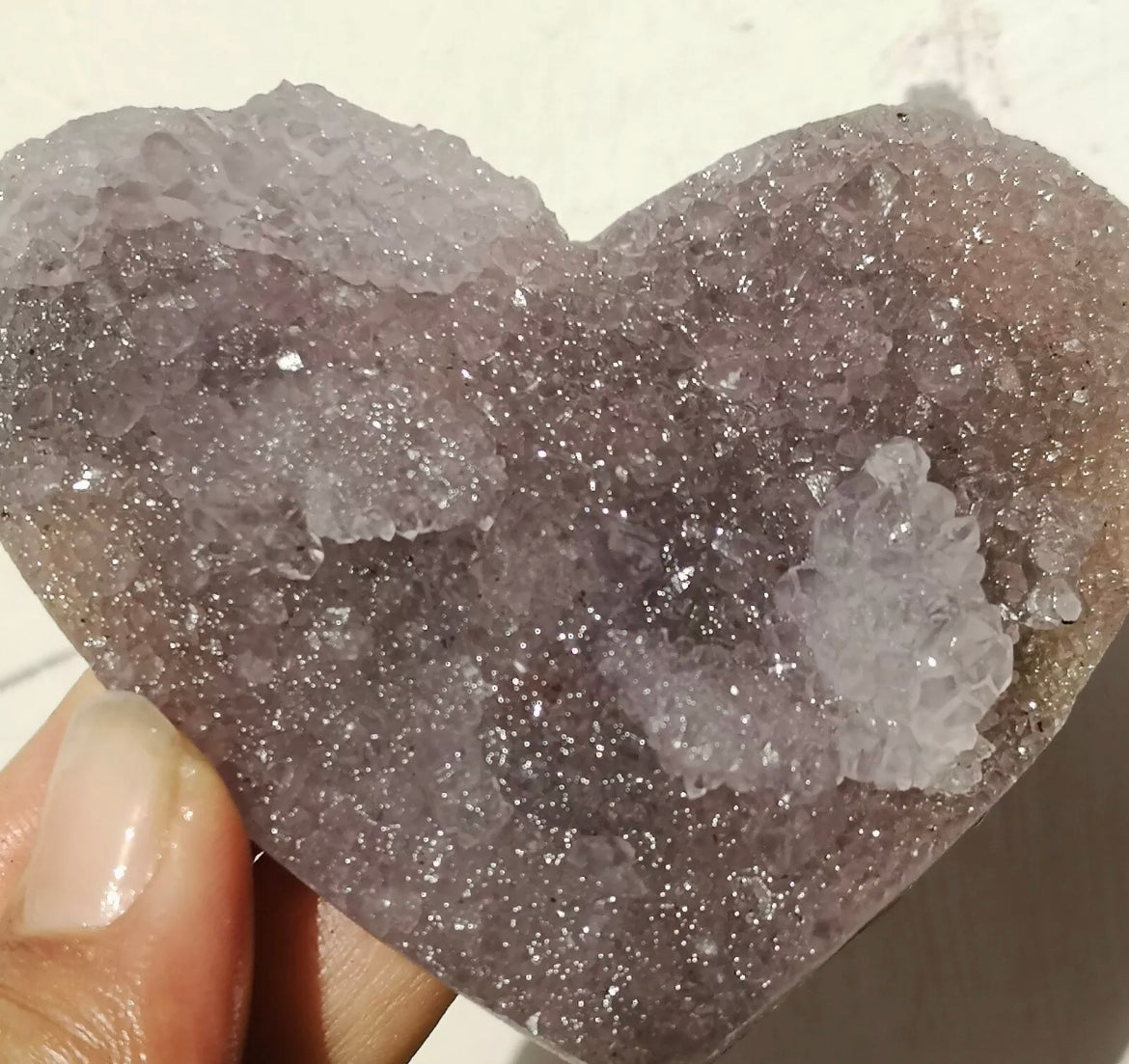 Natural Amethyst Geode Cluster Heart