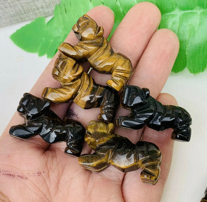 Natural Tiger Eye gemstone carved tiger figurine