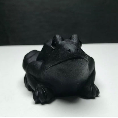 Natural Black Obsidian Frog