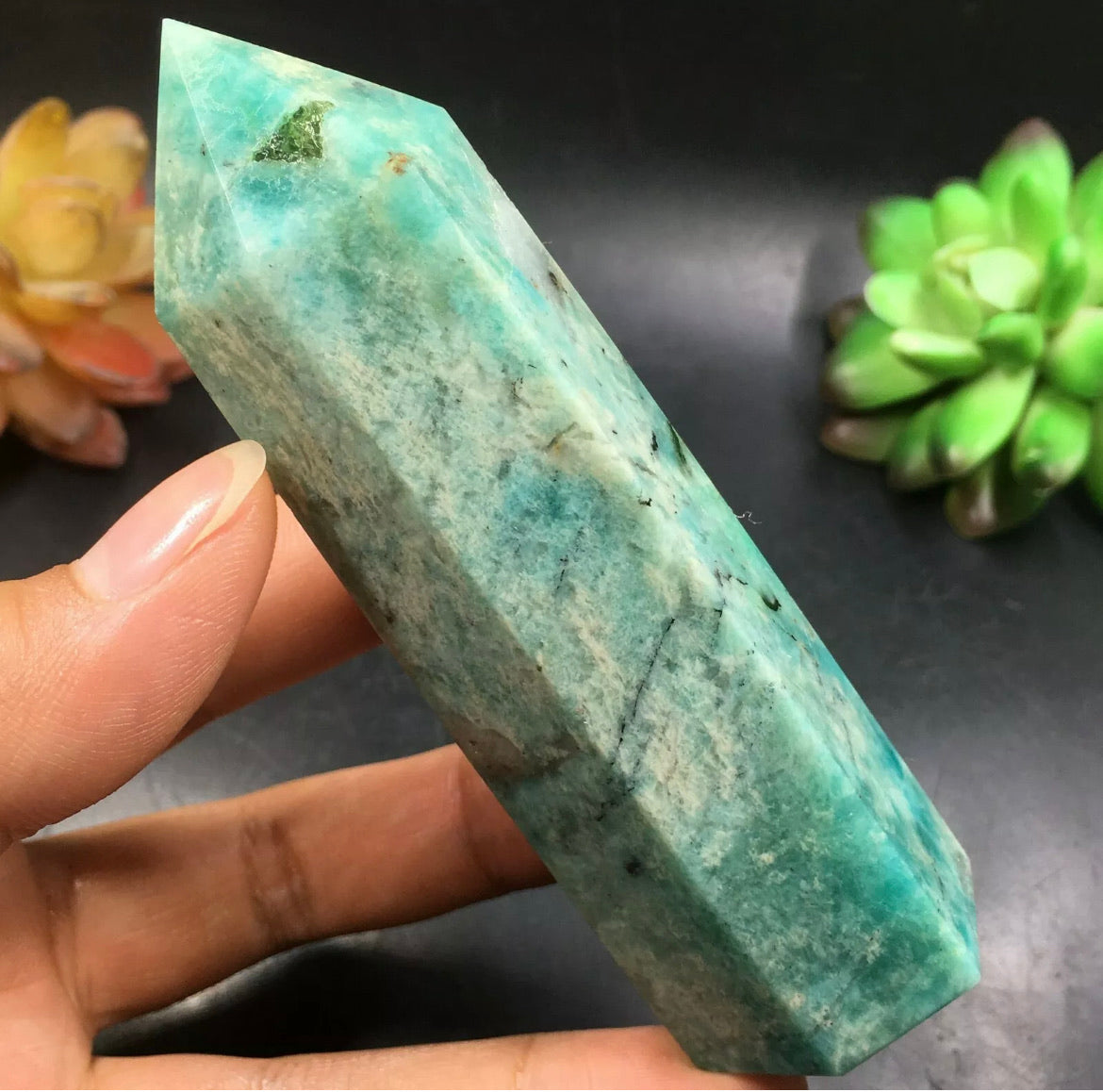 Natural Amazonite Wand Obelisk Tower