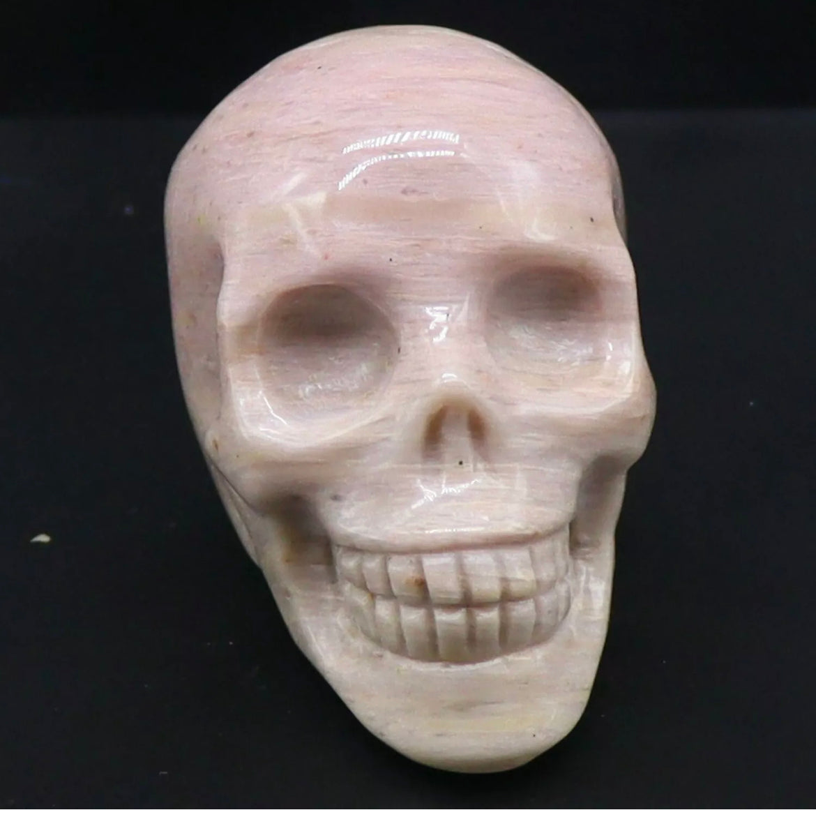 Natural Rhodonite Skull