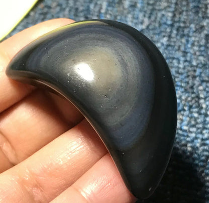 Natural Rainbow Silver Obsidian gemstone Moon