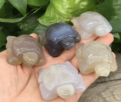 Natural Grey Agate Turtle