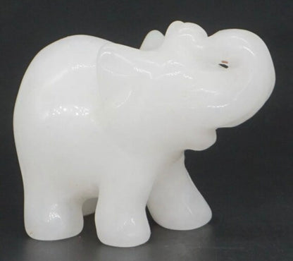 Natural White Jade Elephant