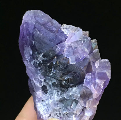 Natural Translucent Purple Octahedral Fluorite Crystal Mineral Specimen semiprecious gemstone