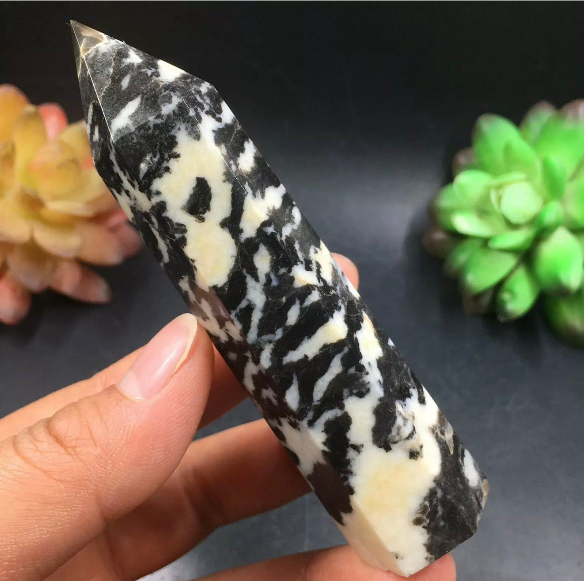 Zebra Jasper Gemstone Reiki Wand