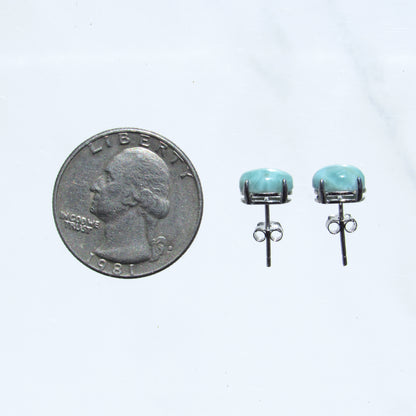 Larimar gemstone and Sterling Silver Stud Earrings