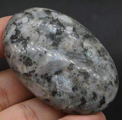 Natural Larvikite aka Black Labradorite Palm Stone