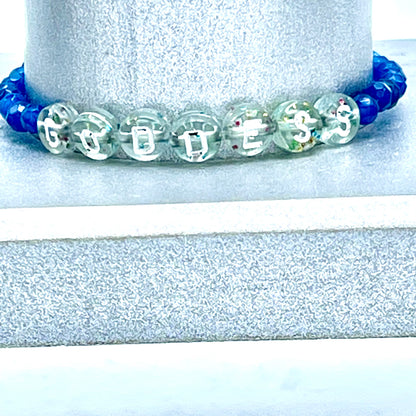 Goddess Blue Agates and Abalone Goddess Bracelet