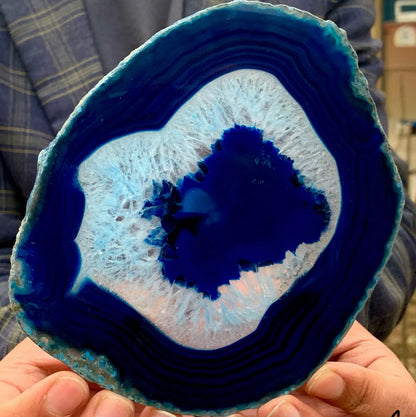 Natural Beautiful Agate Geode Druzy Slice