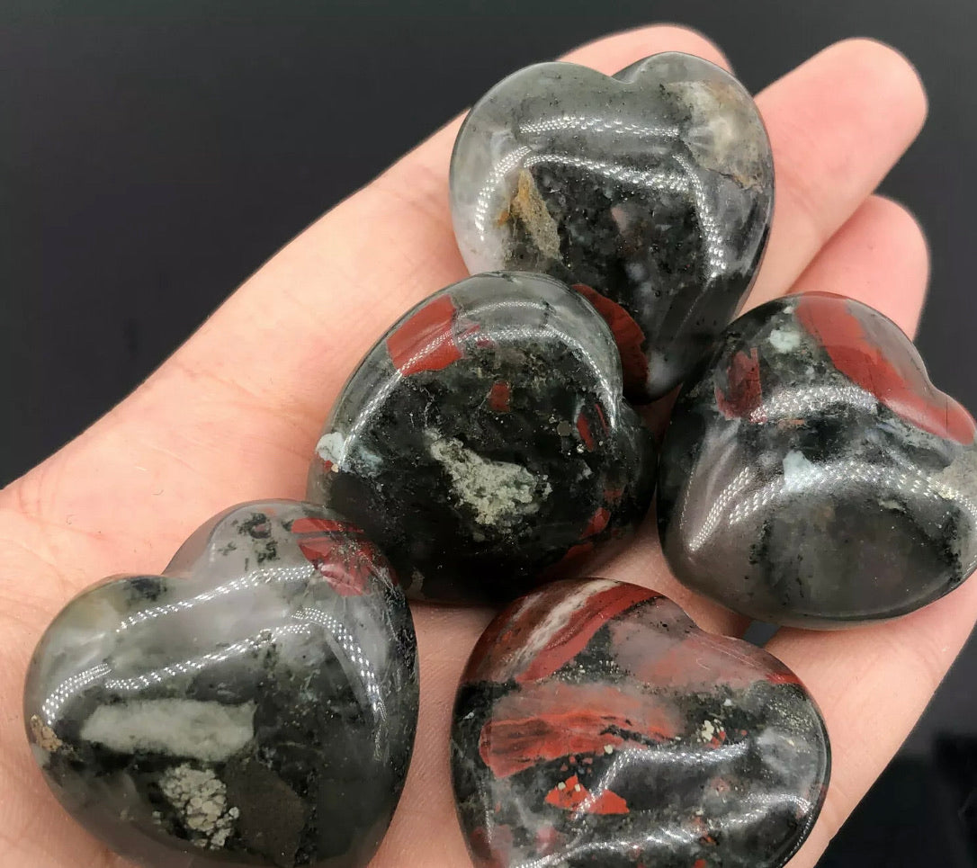 Natural African Bloodstone gemstone Heart