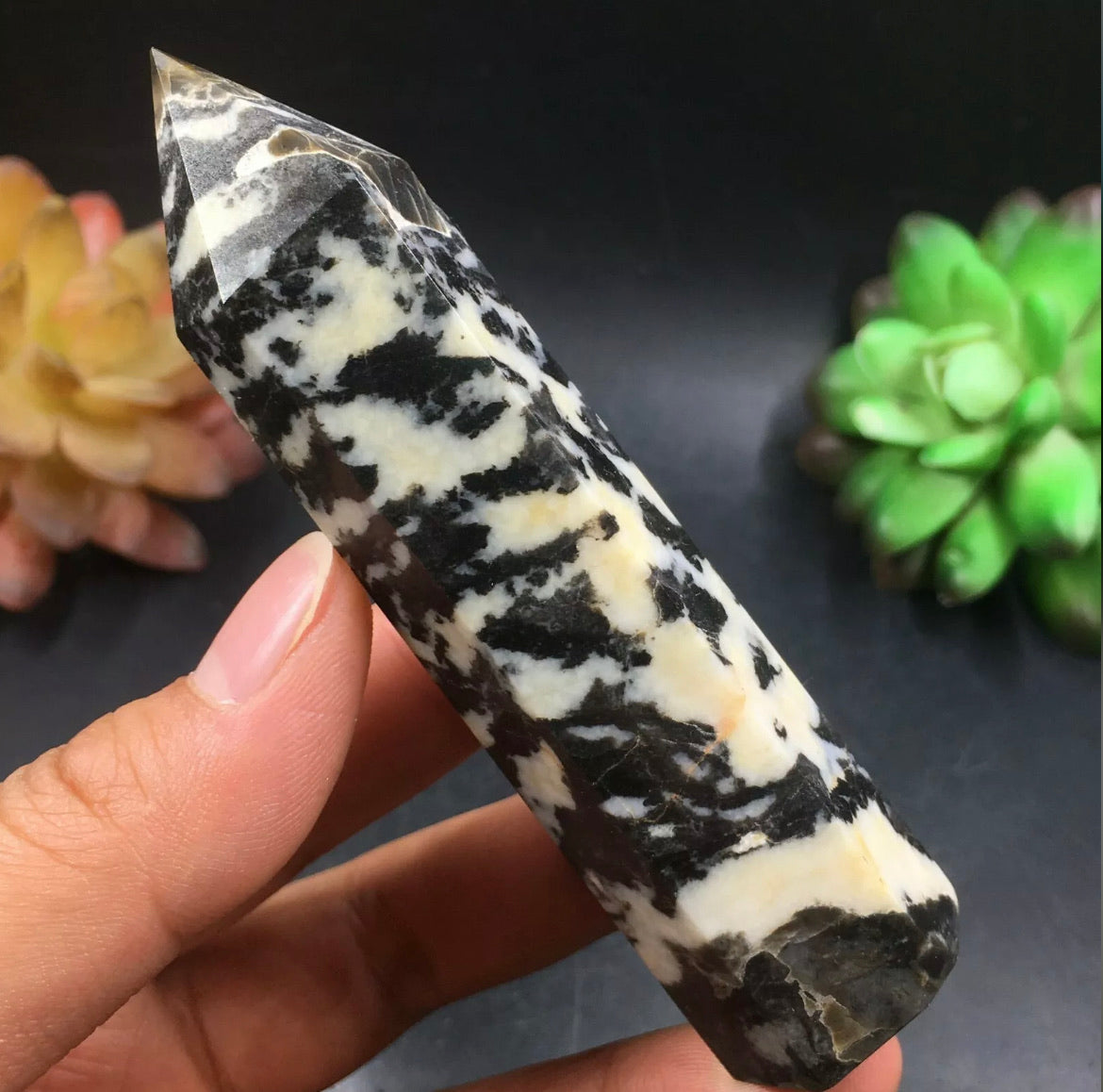 Zebra Jasper Gemstone Reiki Wand