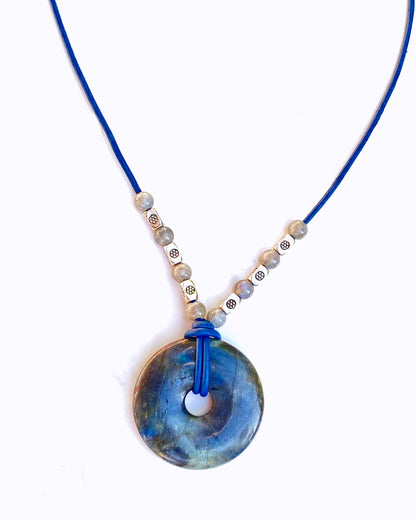 Labradorite Donut Necklace