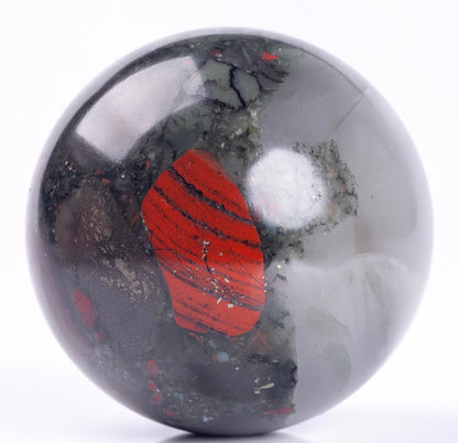 Natural Semiprecious Gemstone Crystal African Bloodstone Sphere