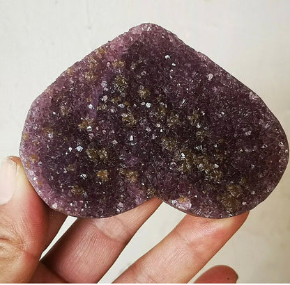 Uruguayan Amethyst Geode Clusters Heart Crystal 100% Natural