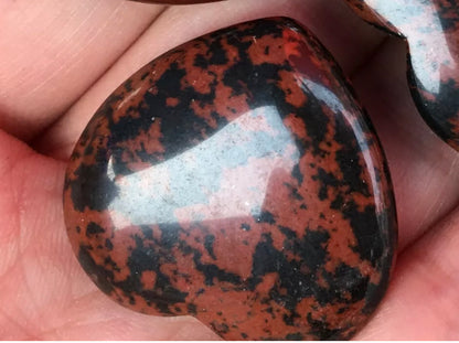 Natural red obsidian heart