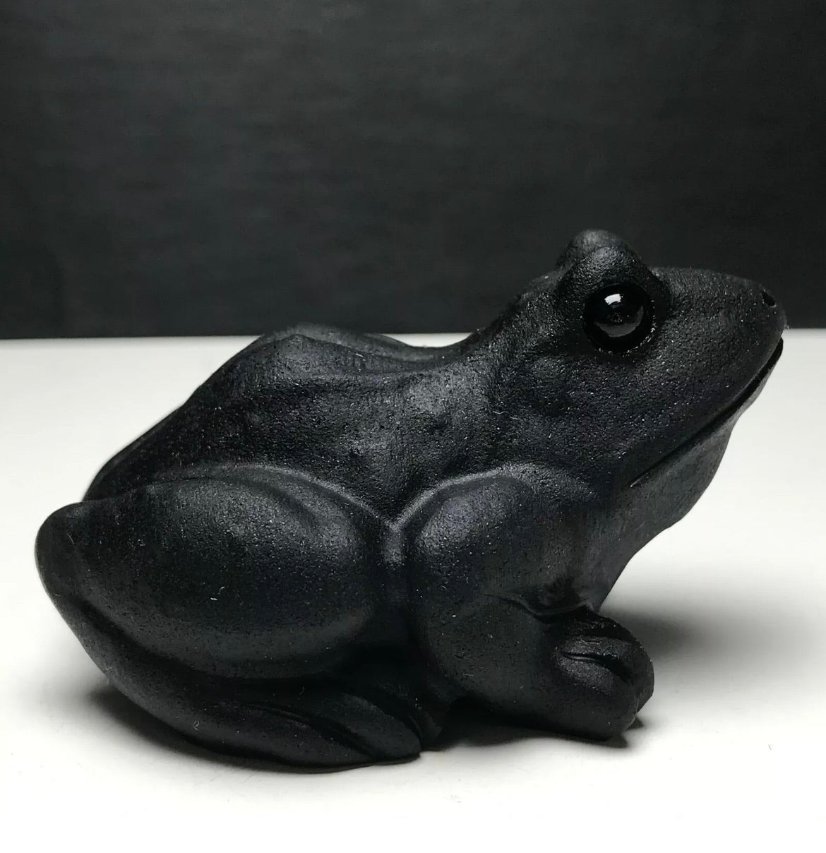 Natural Black Obsidian Frog