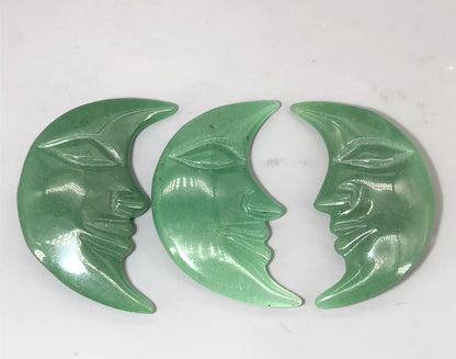 Natural Green Aventurine Crescent Moon