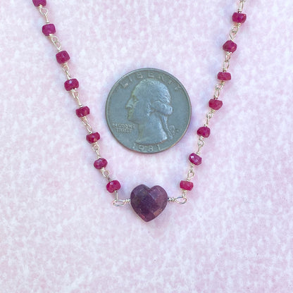 Ruby and Sterling Silver Necklace