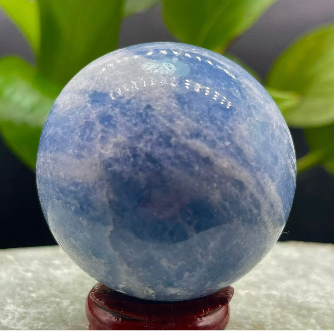 Natural Blue Celestite gemstone Reiki healing Sphere