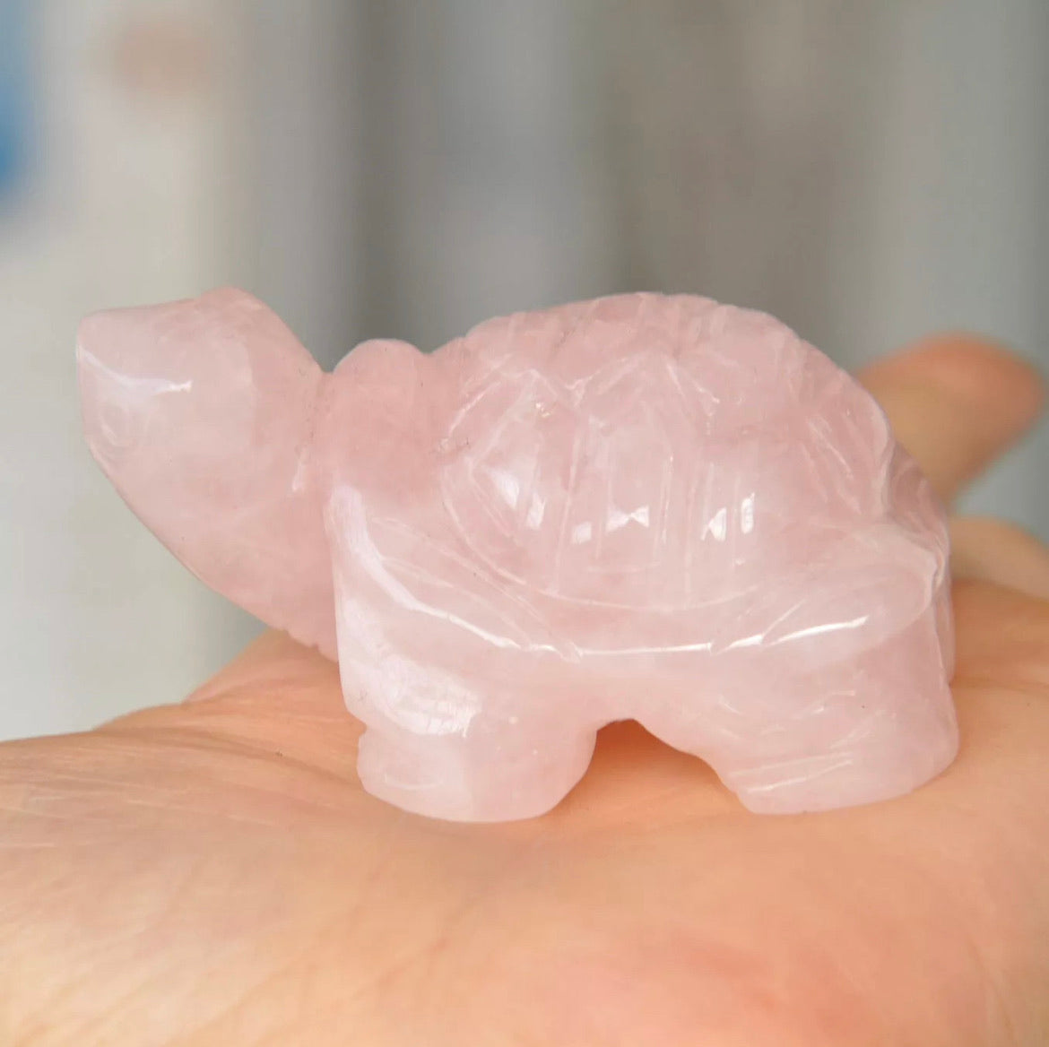 Natural Rose Quartz Turtle figurine