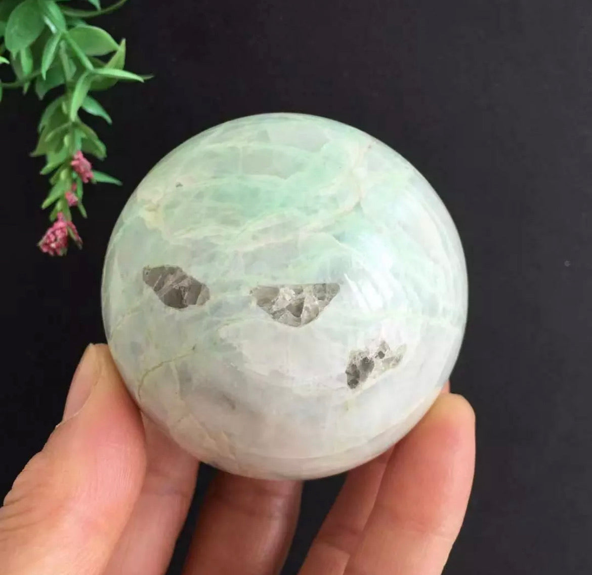 Green Moonstone Garnierite Sphere Specimen Healing