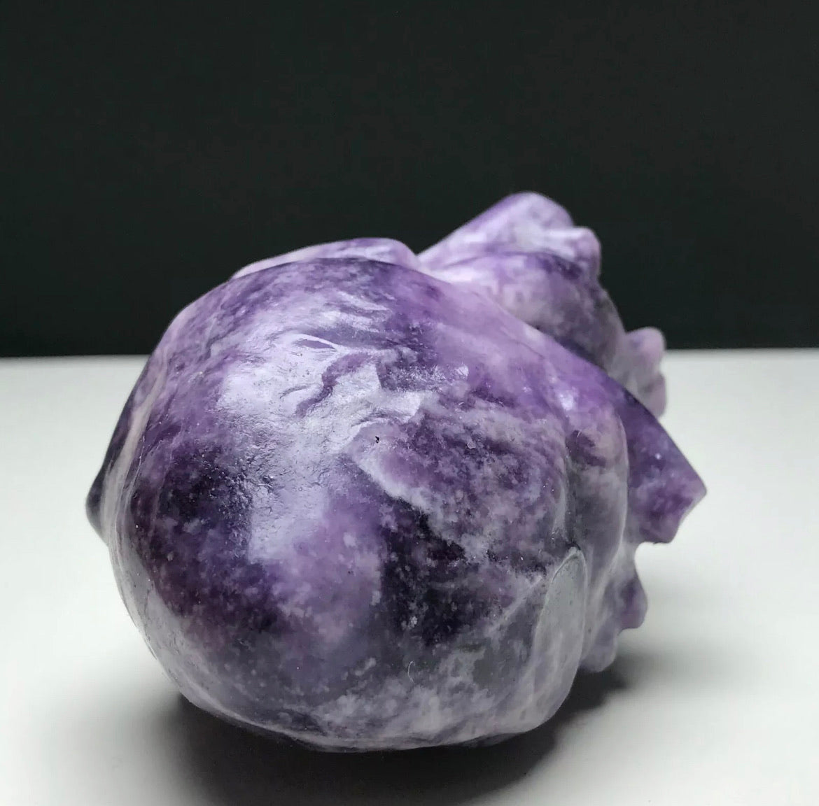 Natural lepidolite aka lilac stone Crystal Mineral Specimen. Hand-carved.Exquisite Heart organ gemstone semiprecious